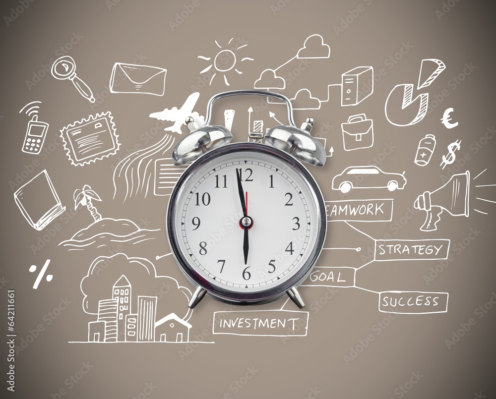 Poster Composite image of alarm clock