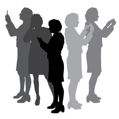 Vector silhouette of businesswoman.