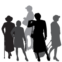 Vector silhouette of a woman.