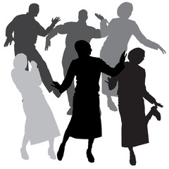 Vector silhouette of dance.