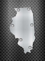 Illinois metal map