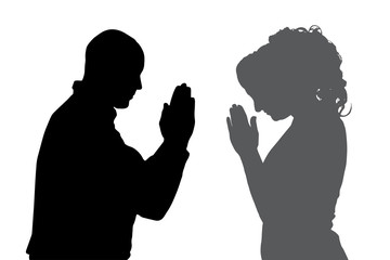 Vector silhouette of people.