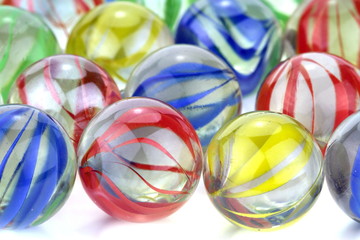 Colorful glass marbles. macro image