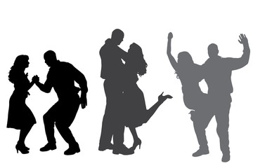 Vector silhouette of dance.