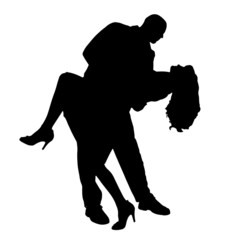 Vector silhouette of dance.