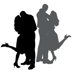 Vector silhouette of dance.