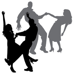 Vector silhouette of dance.