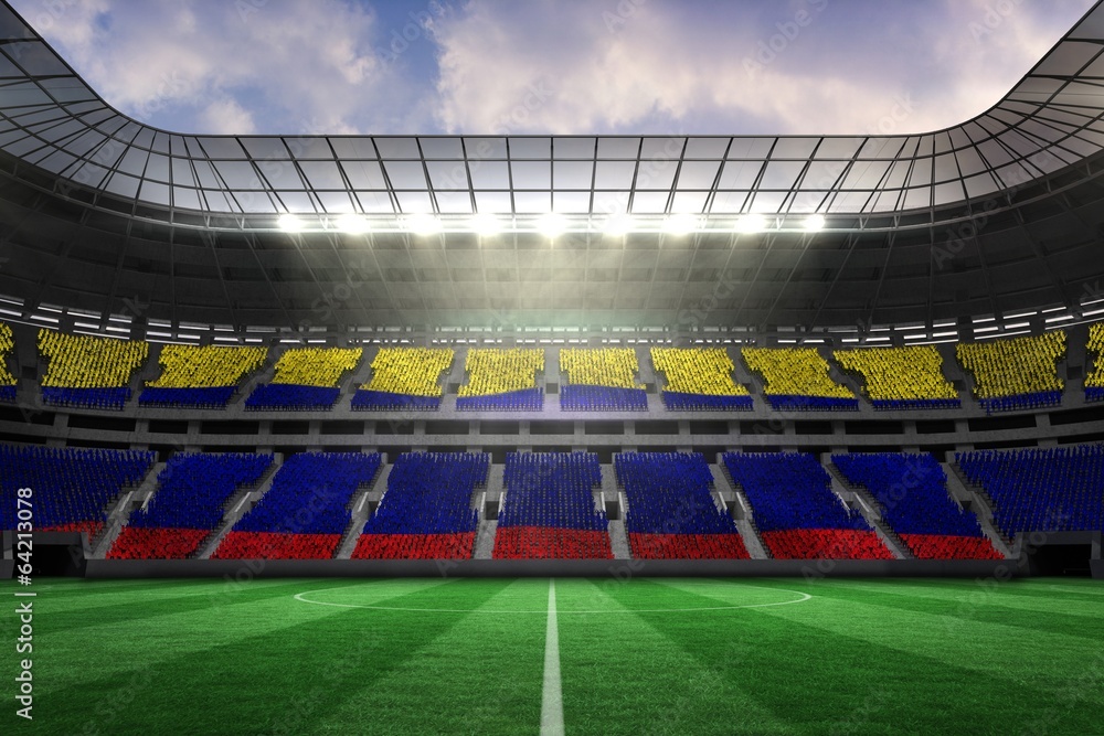 Poster composite image of digitally generated colombia national flag
