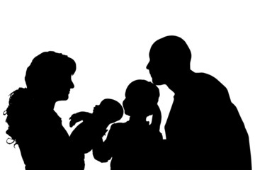 Vector silhouette of family.