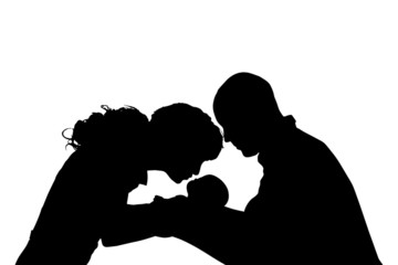 Vector silhouette of family.