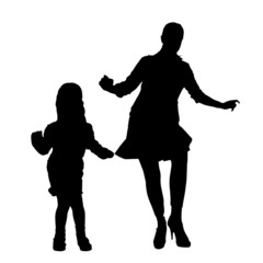 Vector silhouette of family.