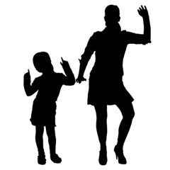 Vector silhouette of family.