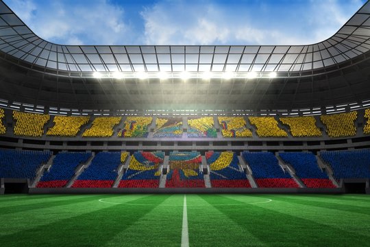 Composite image of digitally generated ecuador national flag - Powered by Adobe