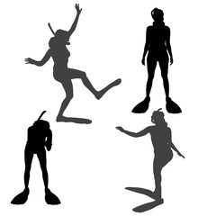 Vector silhouette of a woman.