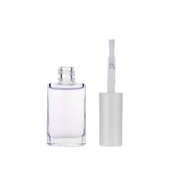 Transparent nail polish isolated on white