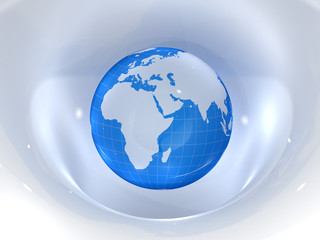 Globe. Earth and world map. 3d