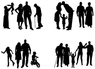 Vector silhouette of family.