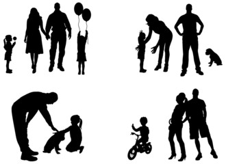 Vector silhouette of family.