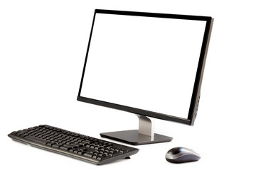 Fototapeta premium Computer display with blank white screen