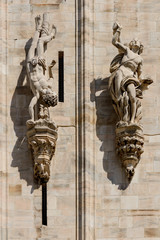 Duomo cathedral of Milan - facade detail