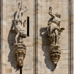 Obraz premium Duomo cathedral of Milan - facade detail