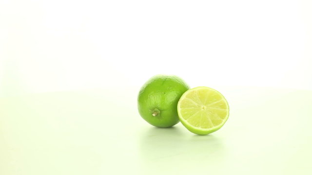Lime rotates on a white background