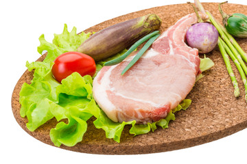 Raw t-bone steak