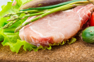 Raw t-bone steak