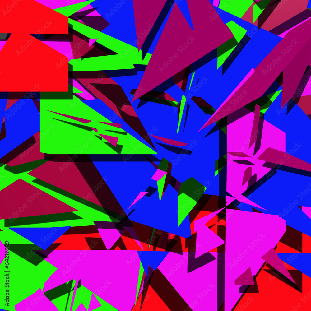 Poster multicolored abstract of angular shapes