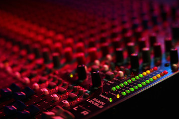 Mixing board at a concert