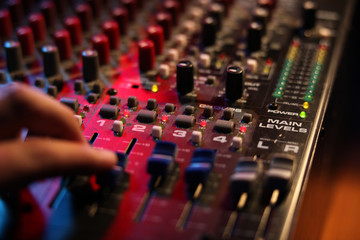 Mixing board at a concert