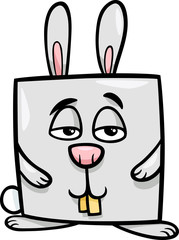 square rabbit cartoon illustration