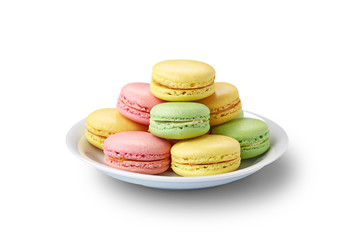 macaroons on white plate