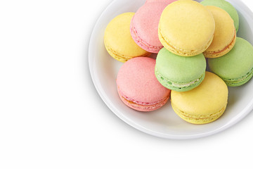 macaroons on white plate