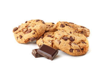 cookies with chocolate on white