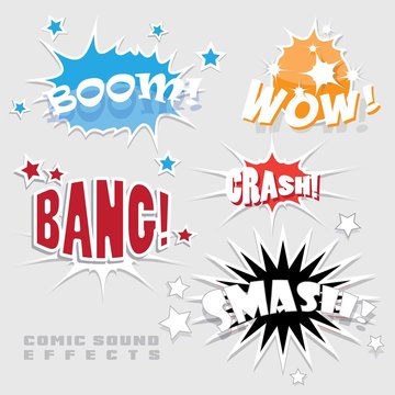 set of vector comic sound effects