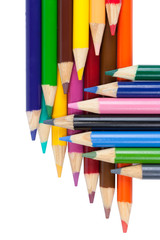 Fototapeta premium Coloured pencils on white background