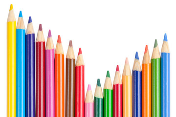 Fototapeta premium Coloured pencils on white background