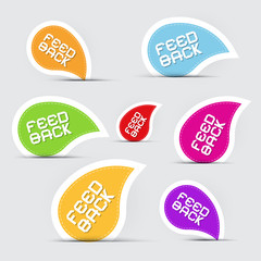 Paper Colorful Feedback Icons Labels Set
