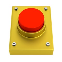 realistic 3d render of red button