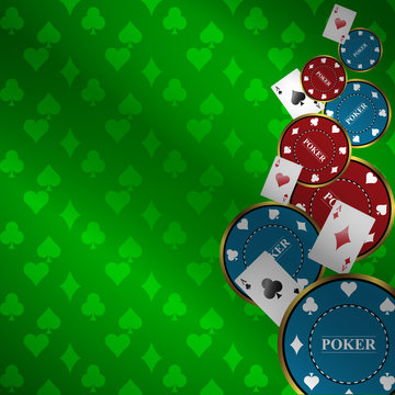 Poker background with gaming elements