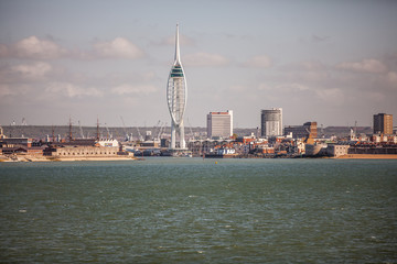 The waterfront at Portsmouth showing the Spinnaker tower, Gunwha