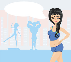 girl in the gym unhappy with her figure