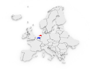 Map of Europe and Netherlands