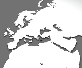Cartina Europa medio oriente e Africa, planisfero © Naeblys