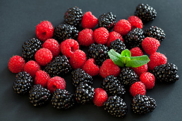 Blackberries and raspberries