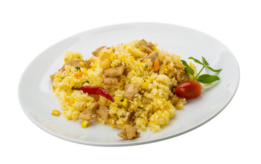 Rice with chicken and pineple