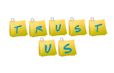 trust us message illustration design