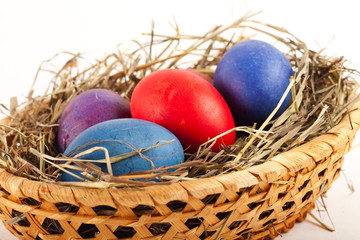 Easter eggs in a basket