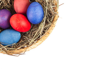 Easter eggs in a basket